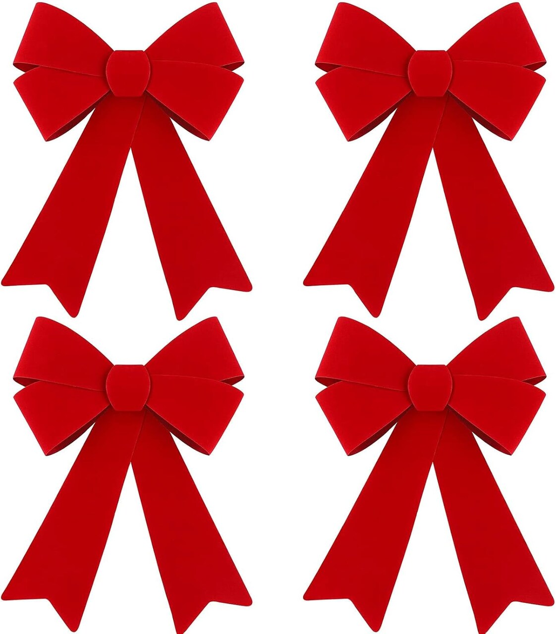 4 Pack Red Christmas Wreath Bows 18 x 12 Inches Christmas Bows Decoration Bows Xmas Tree Ornaments Bows for Christmas Tree Party Supplies